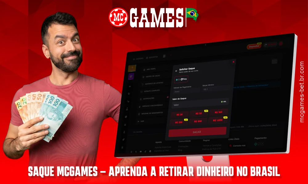A MCGames no Brasil oferece aos jogadores saques instantâneos 24 horas por dia, 7 dias por semana
