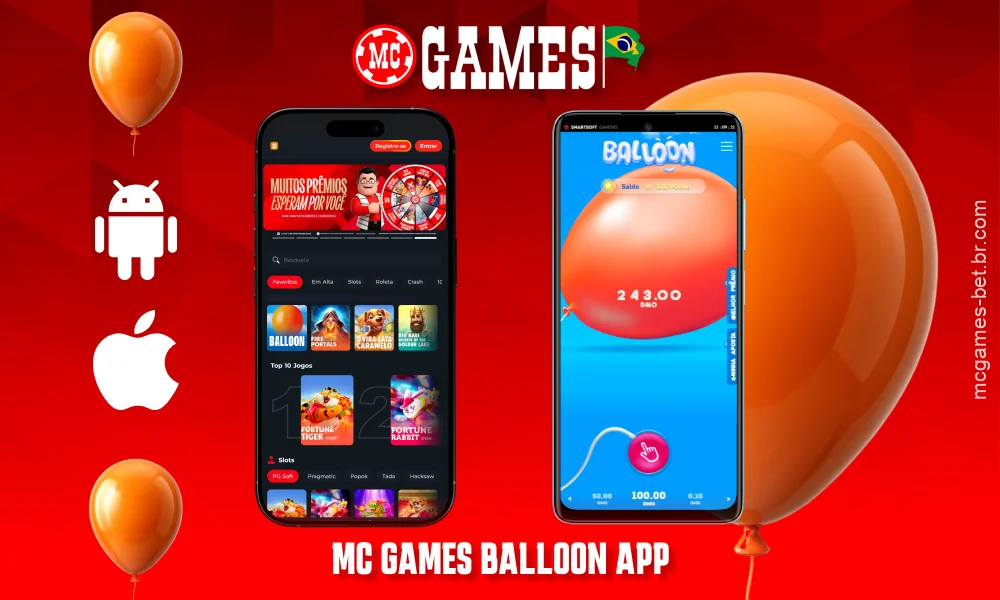 O aplicativo MC Games Balloon permite que jogadores do Brasil joguem em dispositivos móveis Android e iOS
